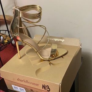 Gold stiletto heel